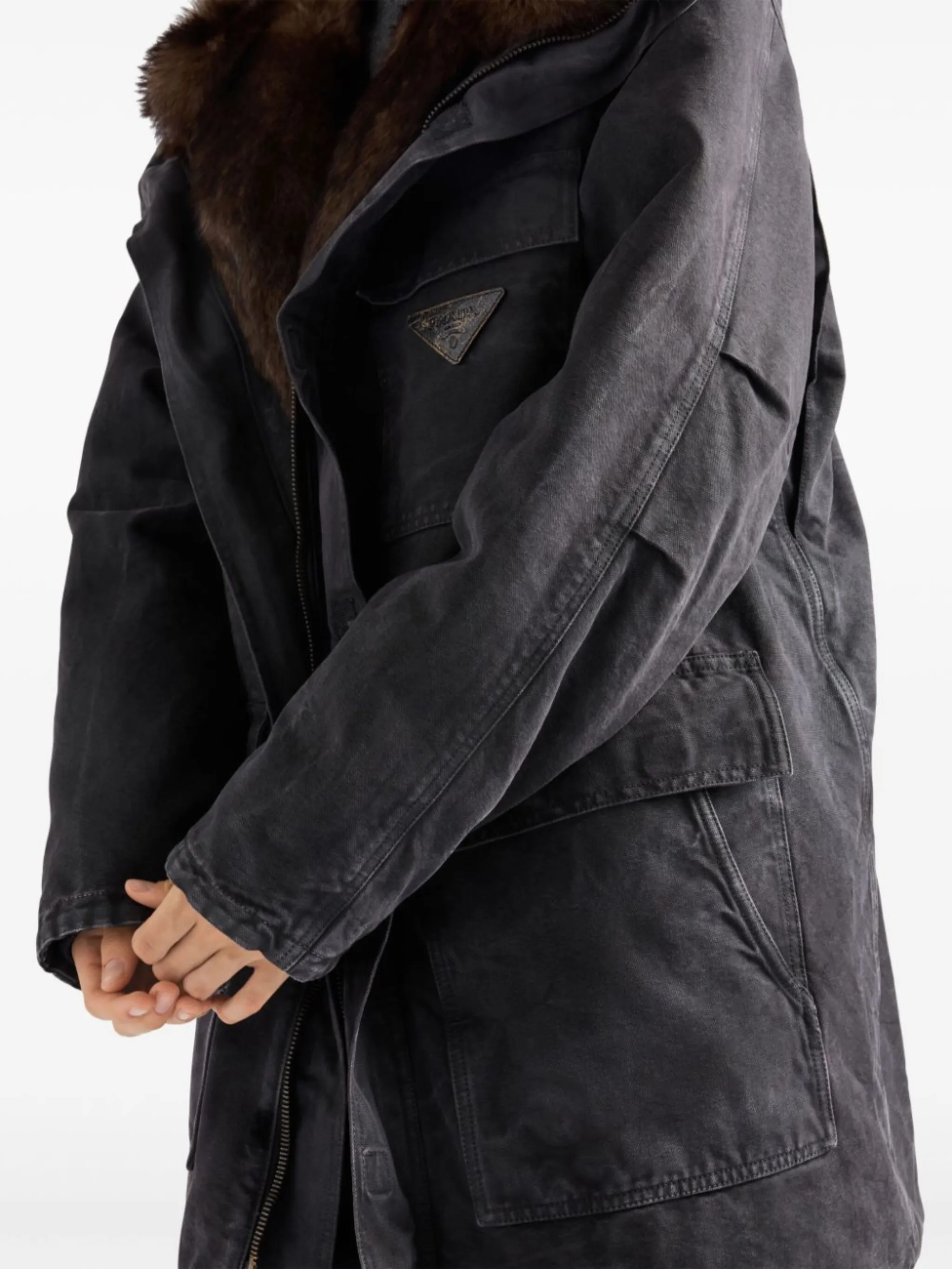 Prada cotton shearling-collar jacket | Eraldo.com US Prada cotton shearling-collar jacket | Eraldo.com US