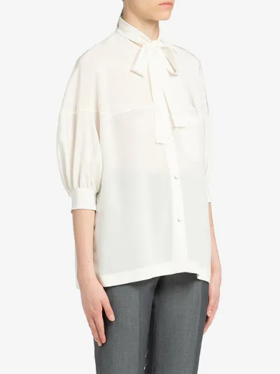 Sale Prada crepe de chine shirt neutrals | MODES Sale Prada crepe de chine shirt neutrals | MODES