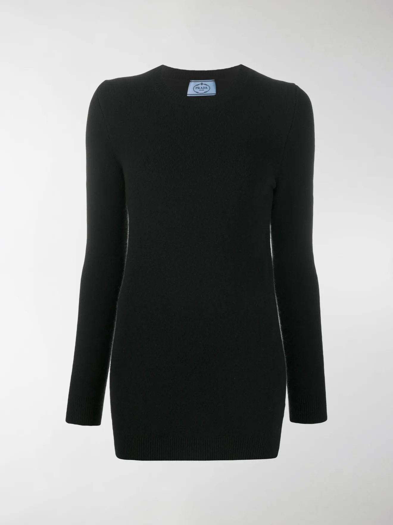 black crew neck knitted jumper