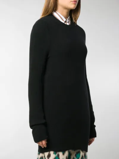 black crew neck knitted jumper