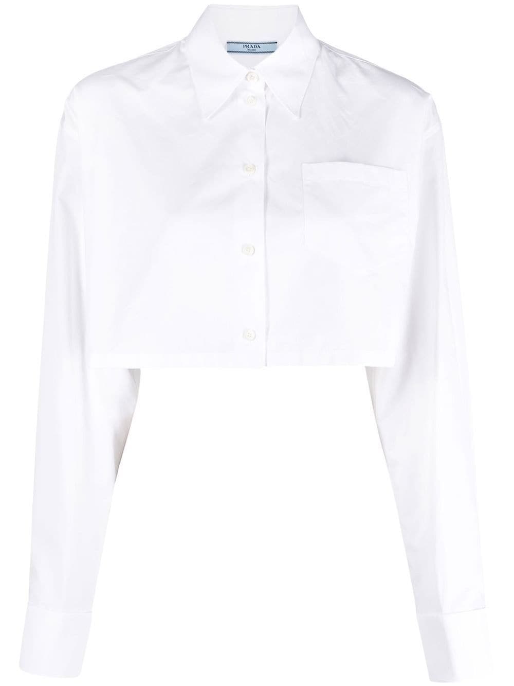 cropped long-sleeved shirt | Prada 