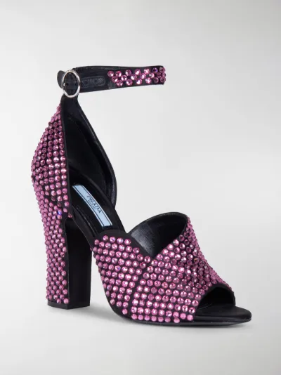 prada crystal embellished sandals