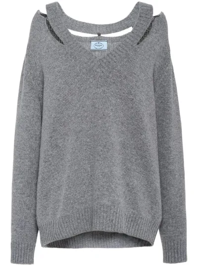 prada cut out sweater
