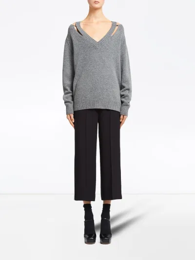 prada cut out sweater