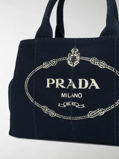 prada denim tote