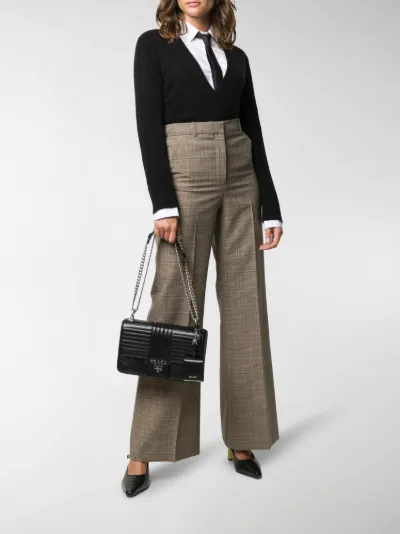 prada diagramme leather shoulder bag