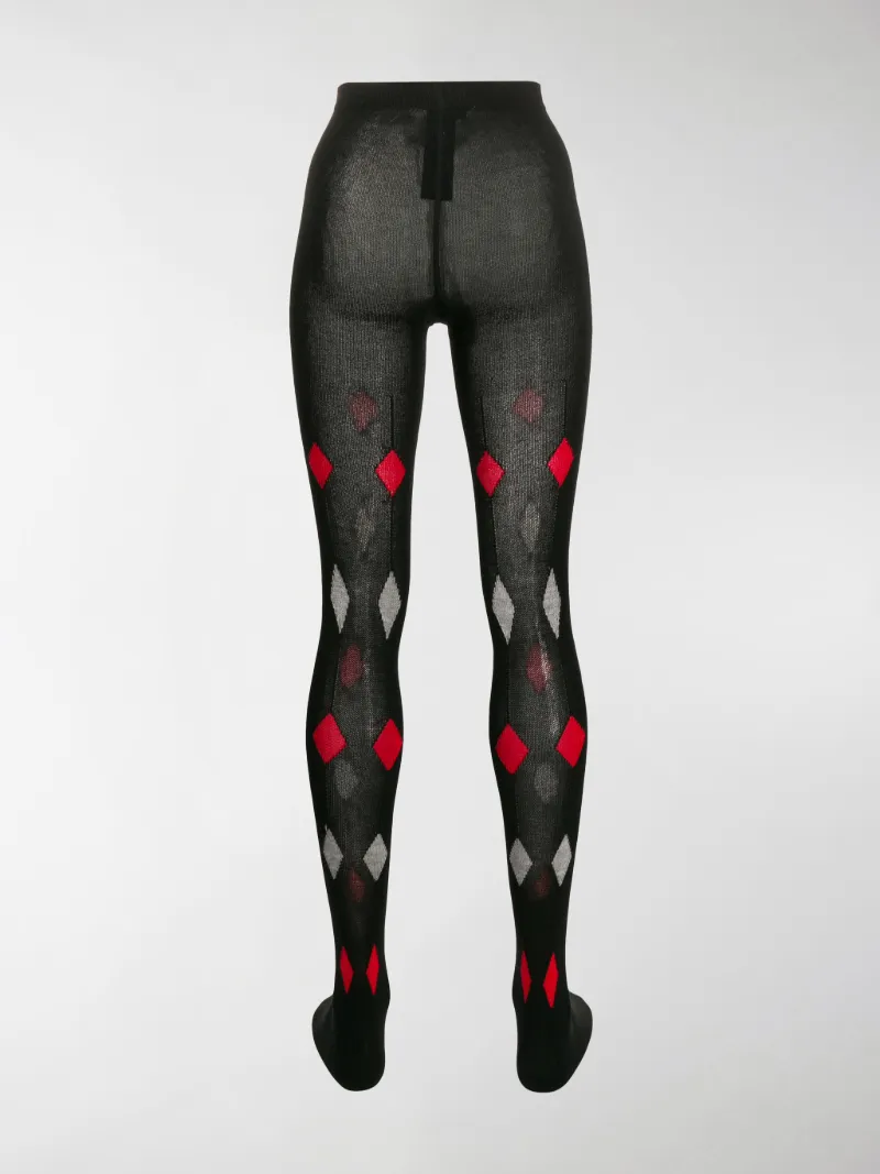 Prada diamond pattern tights black | MODES