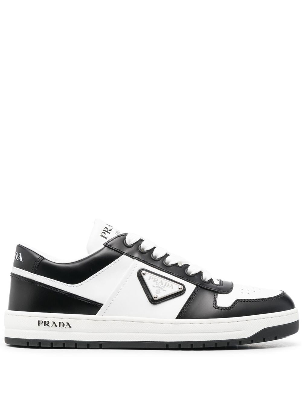 Downtown leather sneakers | Prada 