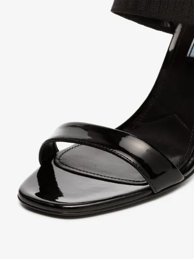 prada elasticated logo strap sandals