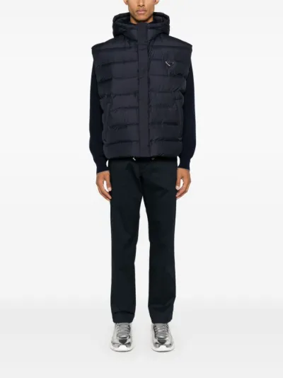 PRADA Down vest Jacket Nylon Navy Used mens #44