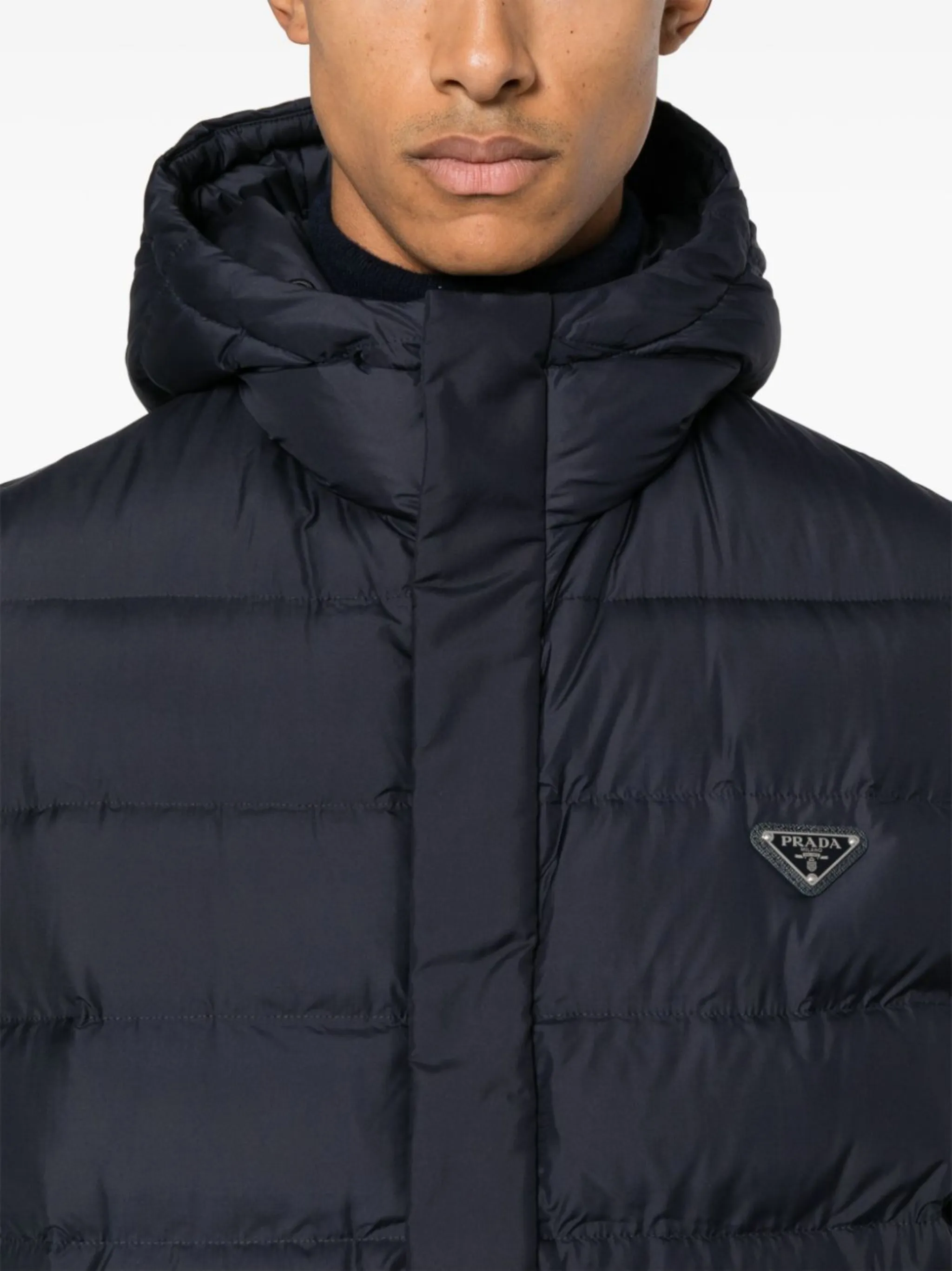 PRADA Down vest Jacket Nylon Navy Used mens #44