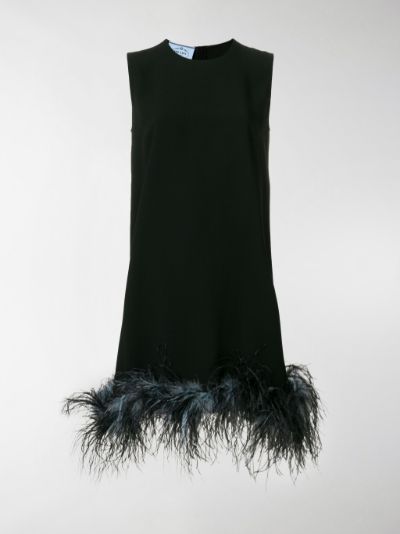 prada feather dress