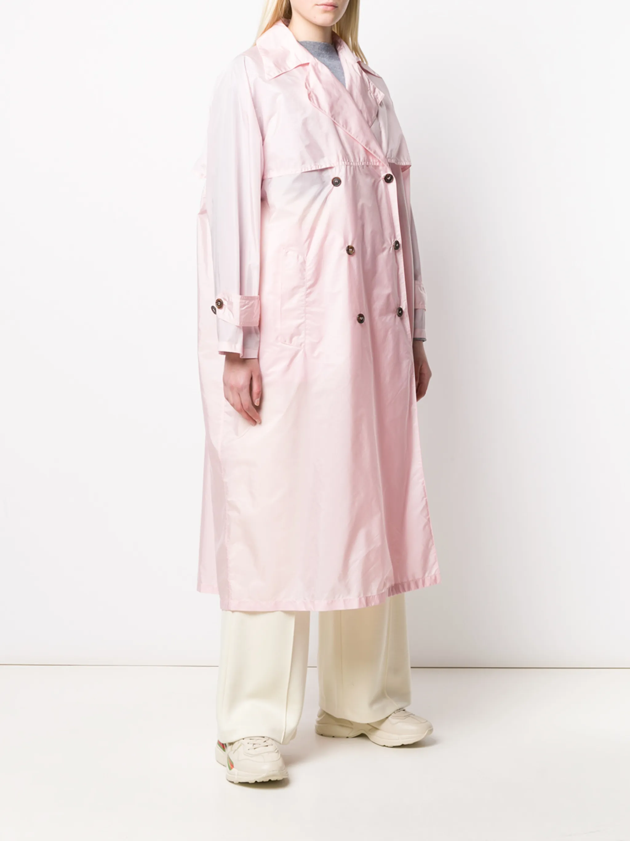 関税込 PRADA | trench coat Prada double-breasted Trench Coat | Neutrals | FARFETCH