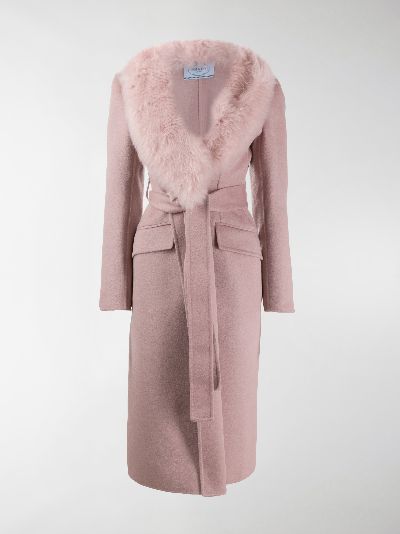 fur collar coat pink