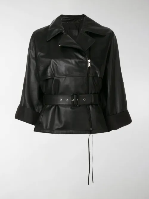 Prada - Giacca biker con cintura