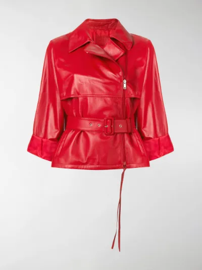 Prada - Giacca biker con cintura