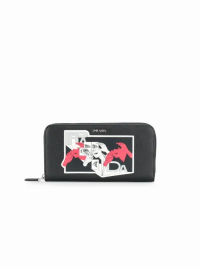 Prada comic print wallet hotsell