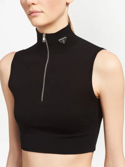 Prada half zip sleeveless crop top Eraldo FR