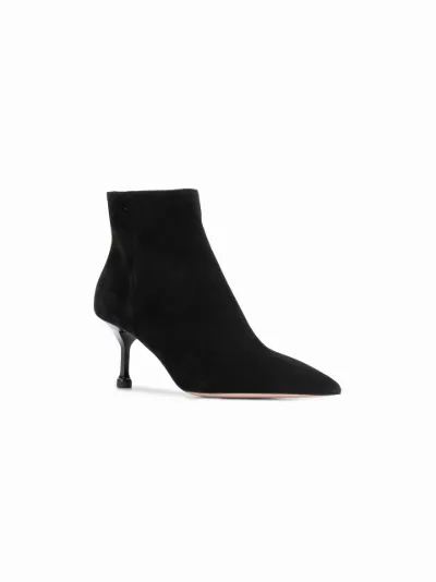 grey kitten heel ankle boots