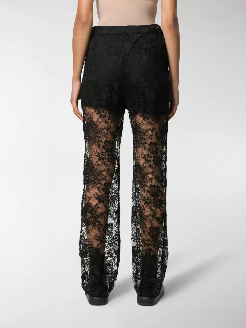 see through flared trousers