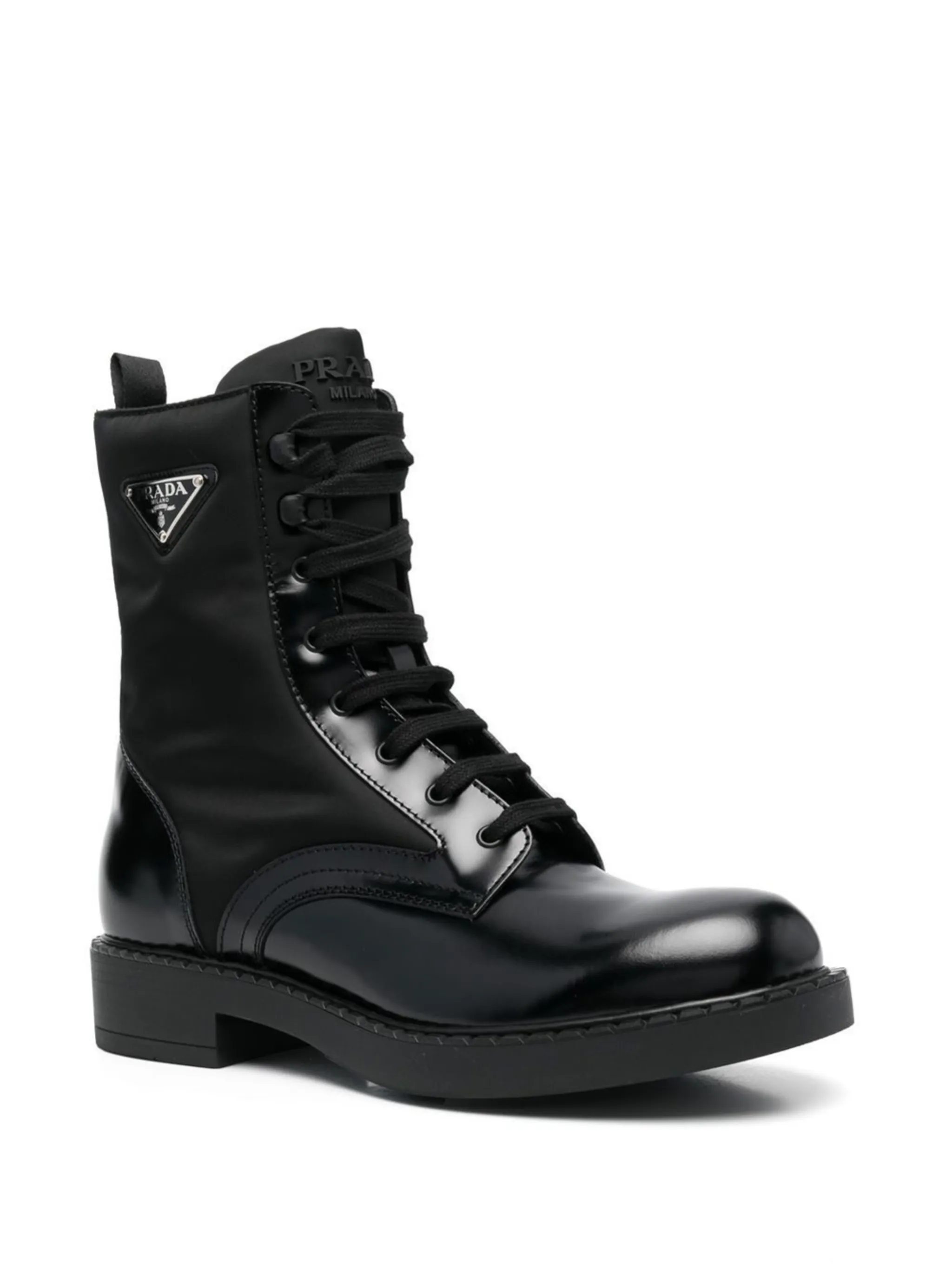 Prada lace up leather combat boots Eraldo FR