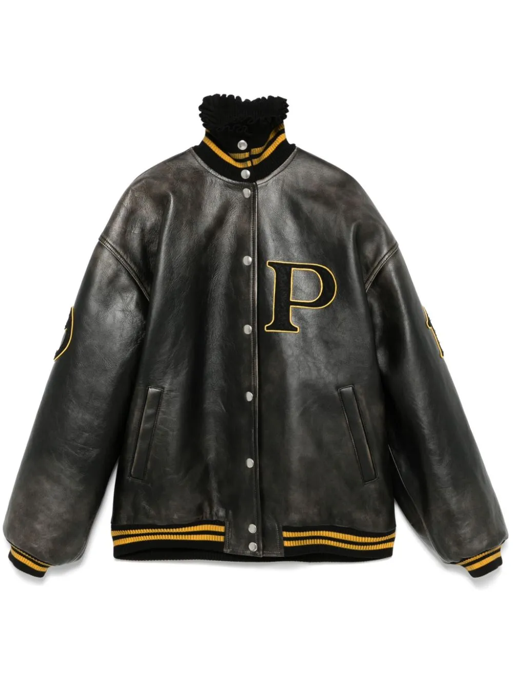 Prada leather bomber jacket hotsell