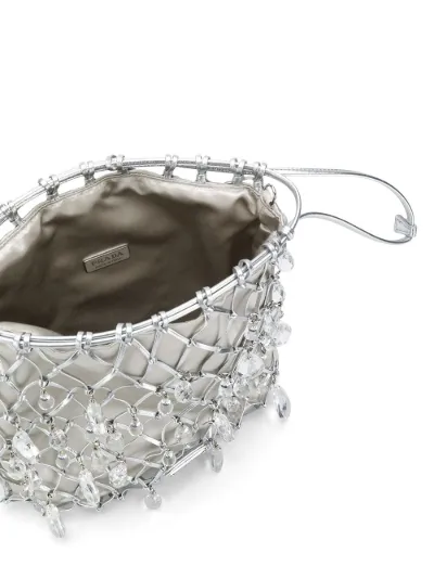 prada mesh and satin clutch