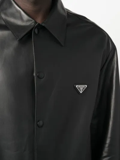 prada leather shirt