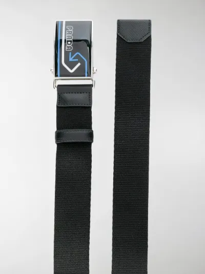 prada logo buckle belt