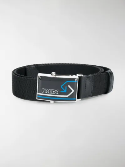 prada logo buckle belt
