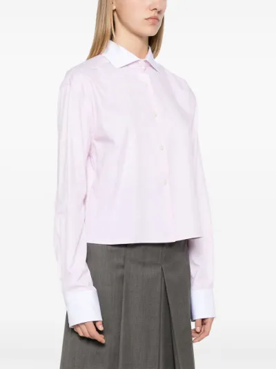 Prada logo-embroidered cotton shirt | Eraldo.com US
