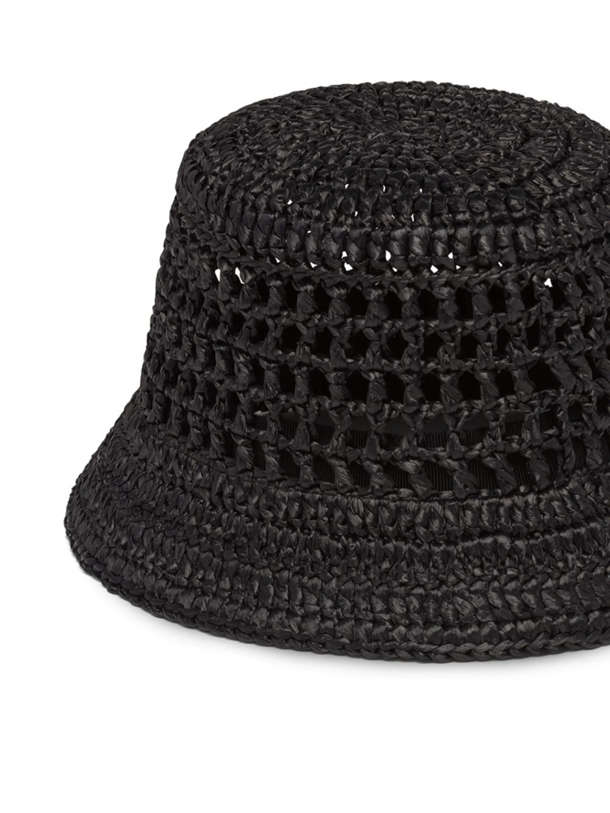 logoembroidered woven bucket hat Prada
