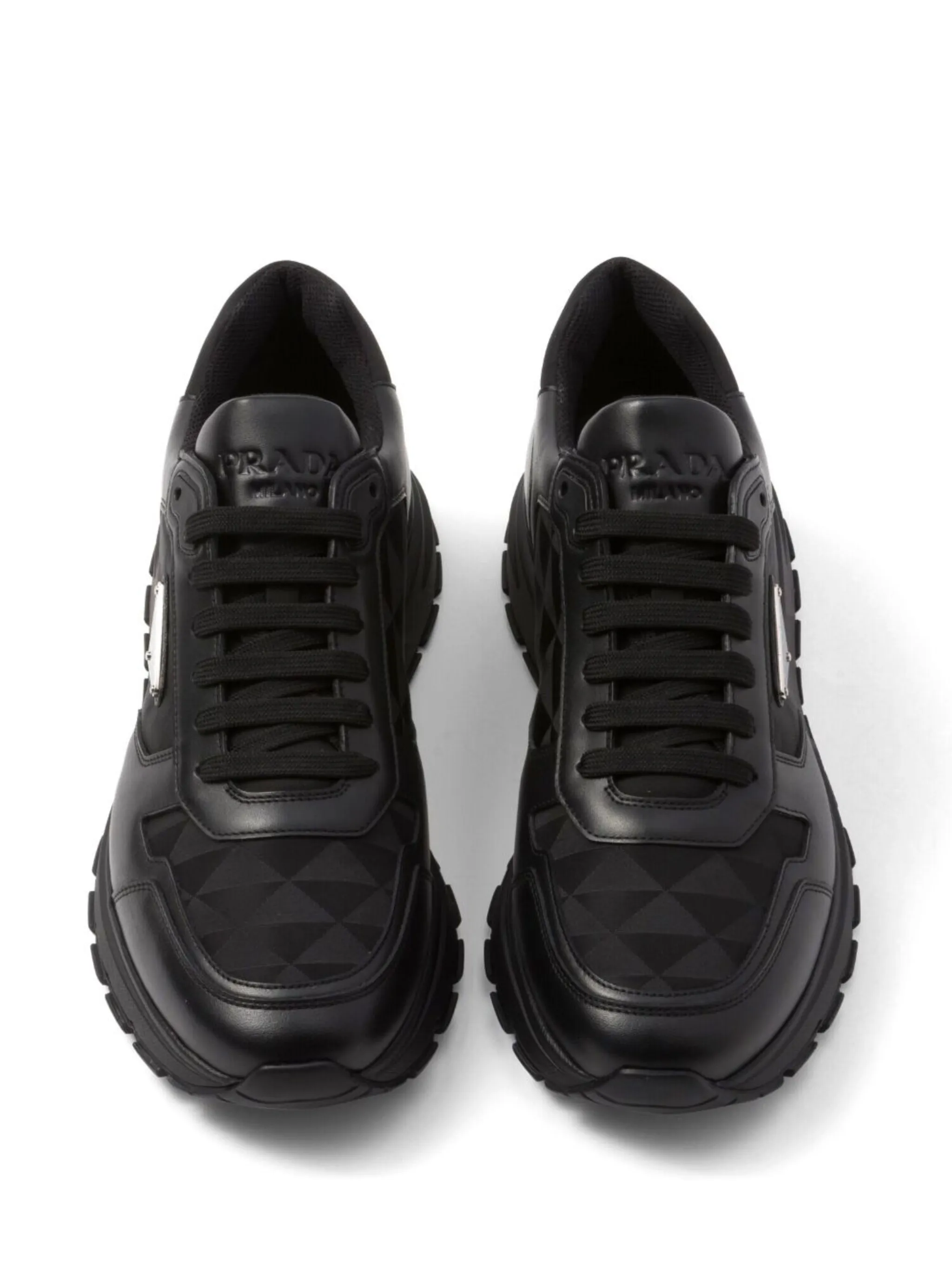 Prada Vintage AW99 Chunky Derby US8 UK7 Black Leather Square Toe Platform  Lace | eBay