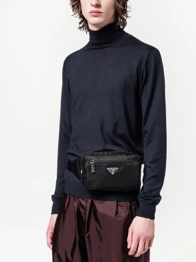prada logo plaque belt