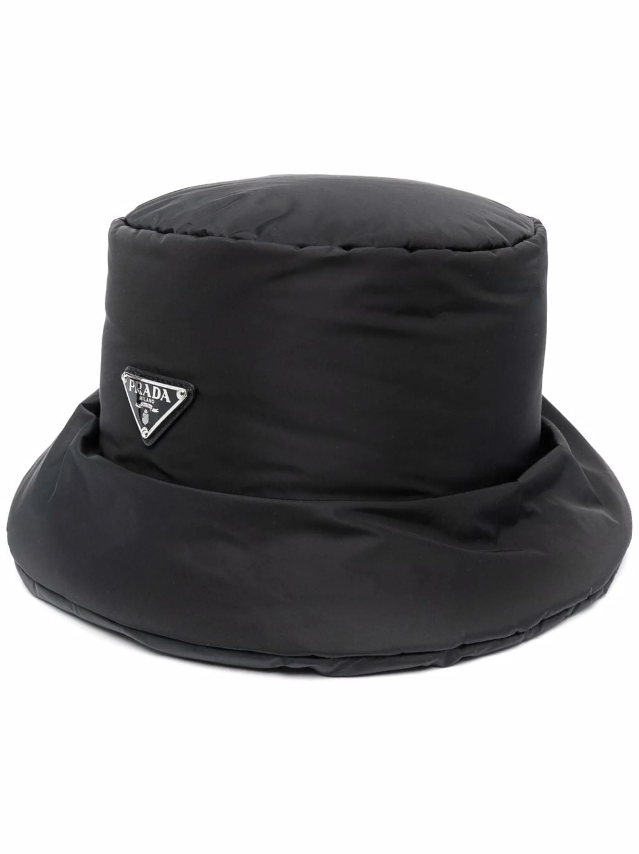 prada logo plaque bucket hat
