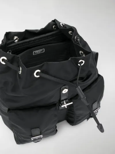 prada logo plaque backpack