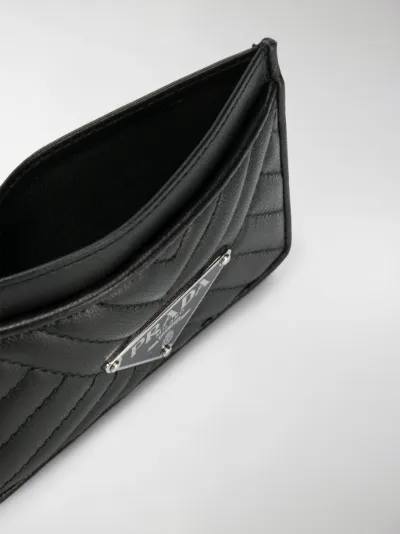 prada logo plaque card holder