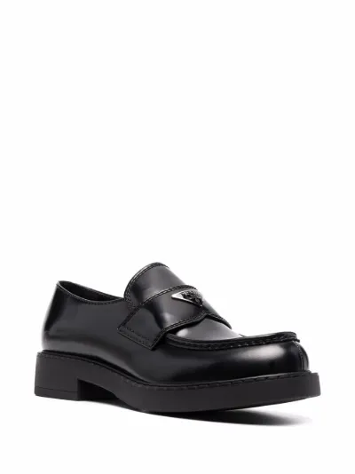 prada block heel loafer