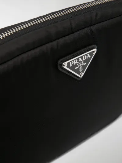 prada logo plaque clutch bag