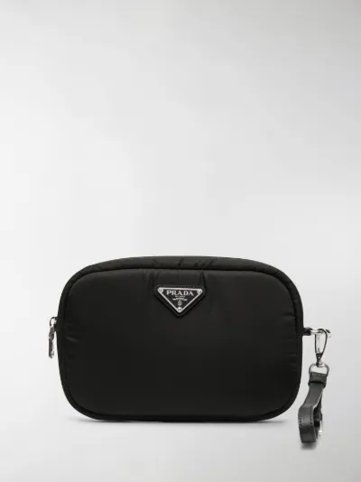 prada logo plaque clutch bag