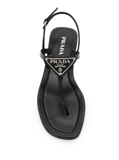 logo plaque flat sandals | Prada 