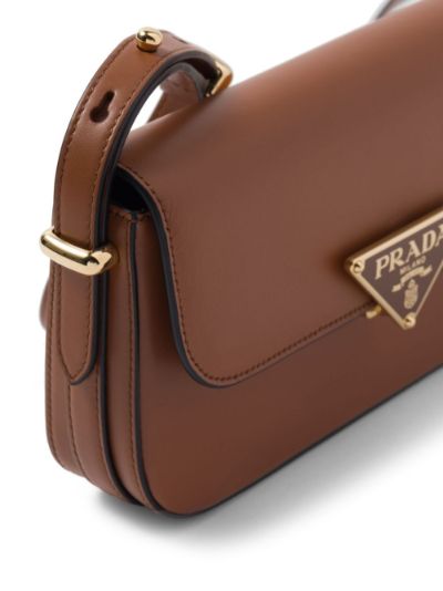 Prada logo outlet plaque crossbody bag