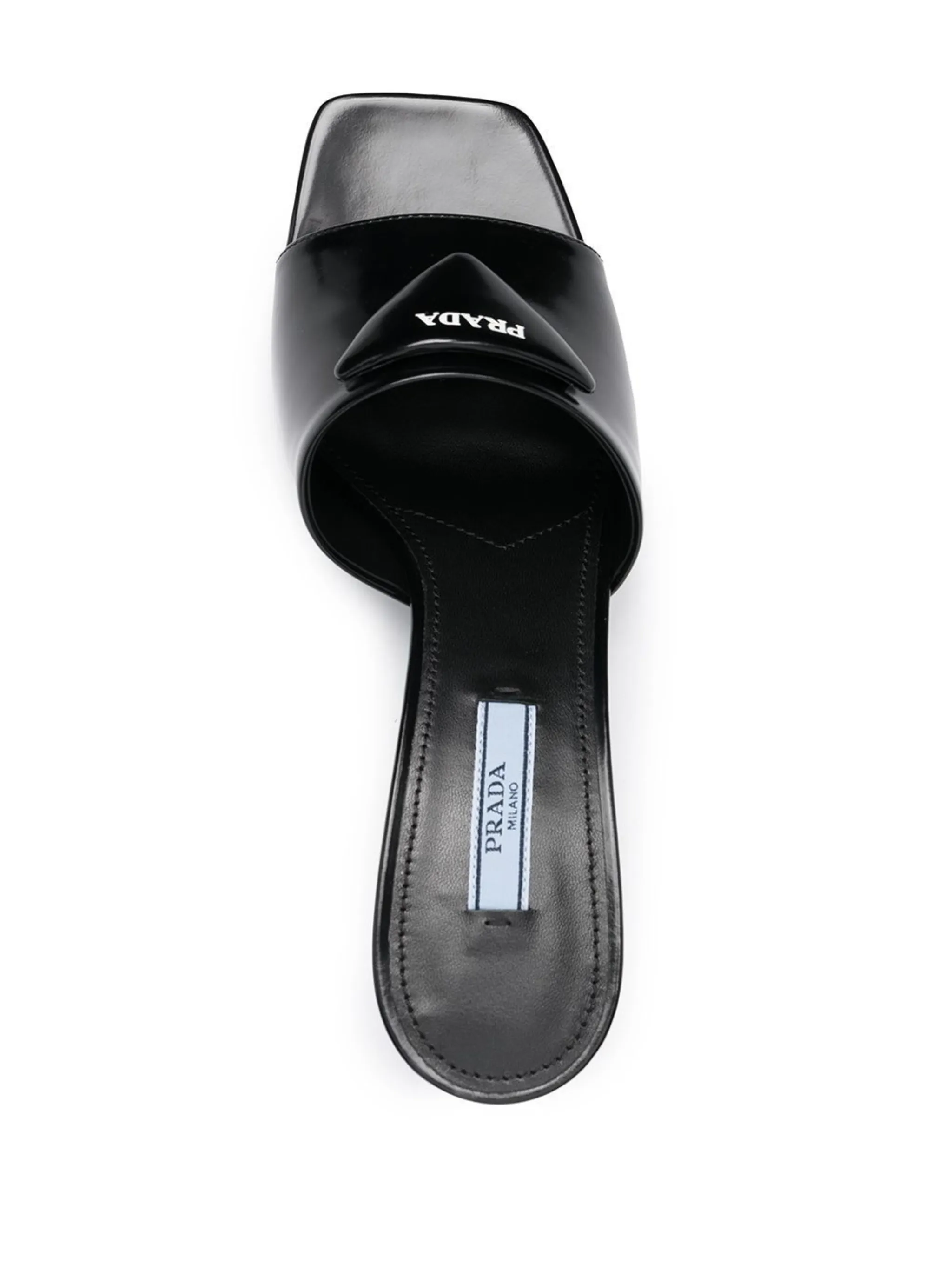 Prada logo plaque mid-heel mules | Eraldo.com FR