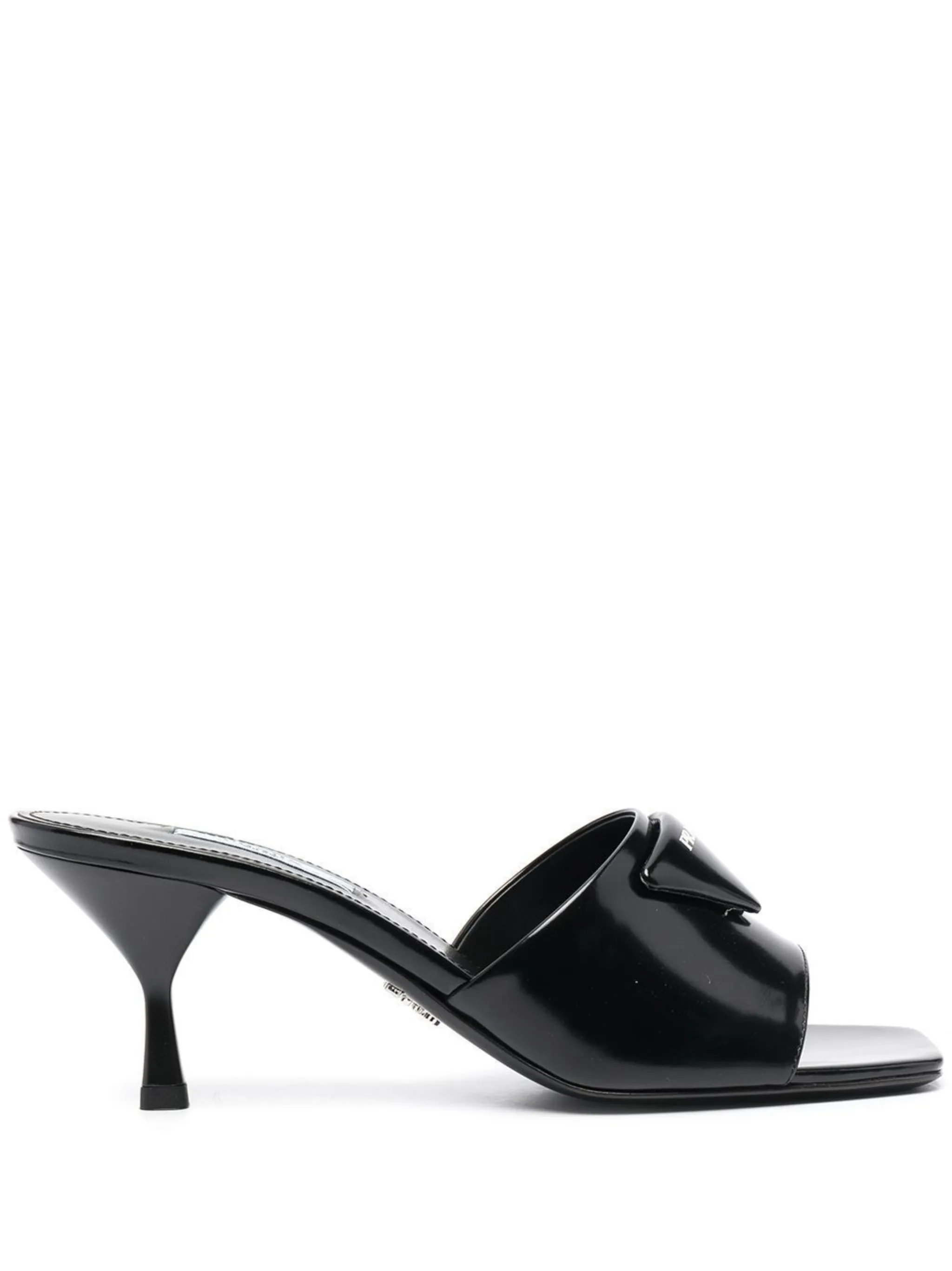 Prada logo plaque mid-heel mules | Eraldo.com FR