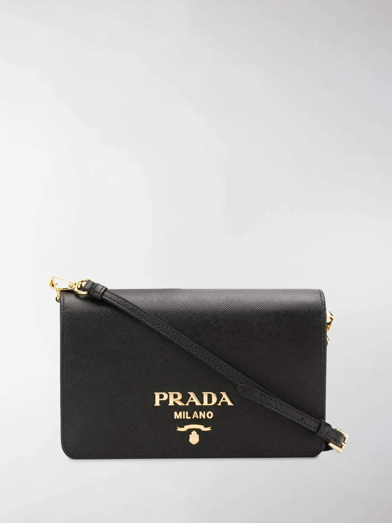 prada mini vega logo plaque bag