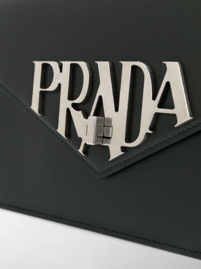 prada logo plaque shoulder bag