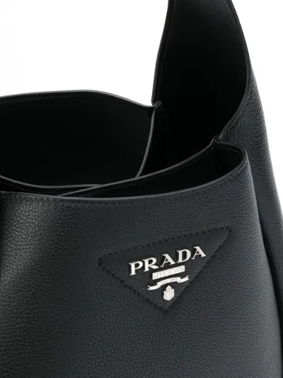 prada logo plaque tote