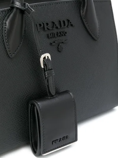 prada logo plaque tote