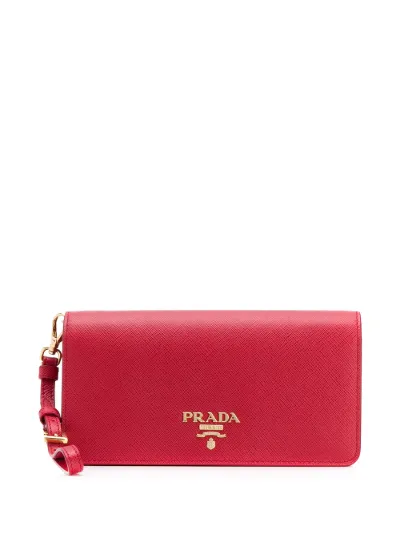 prada logo plaque wallet
