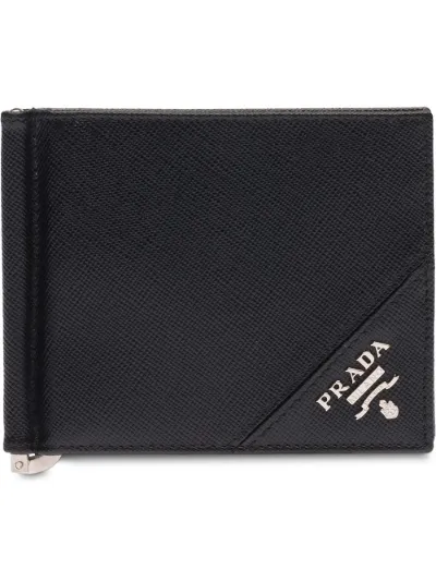 prada logo plaque card holder
